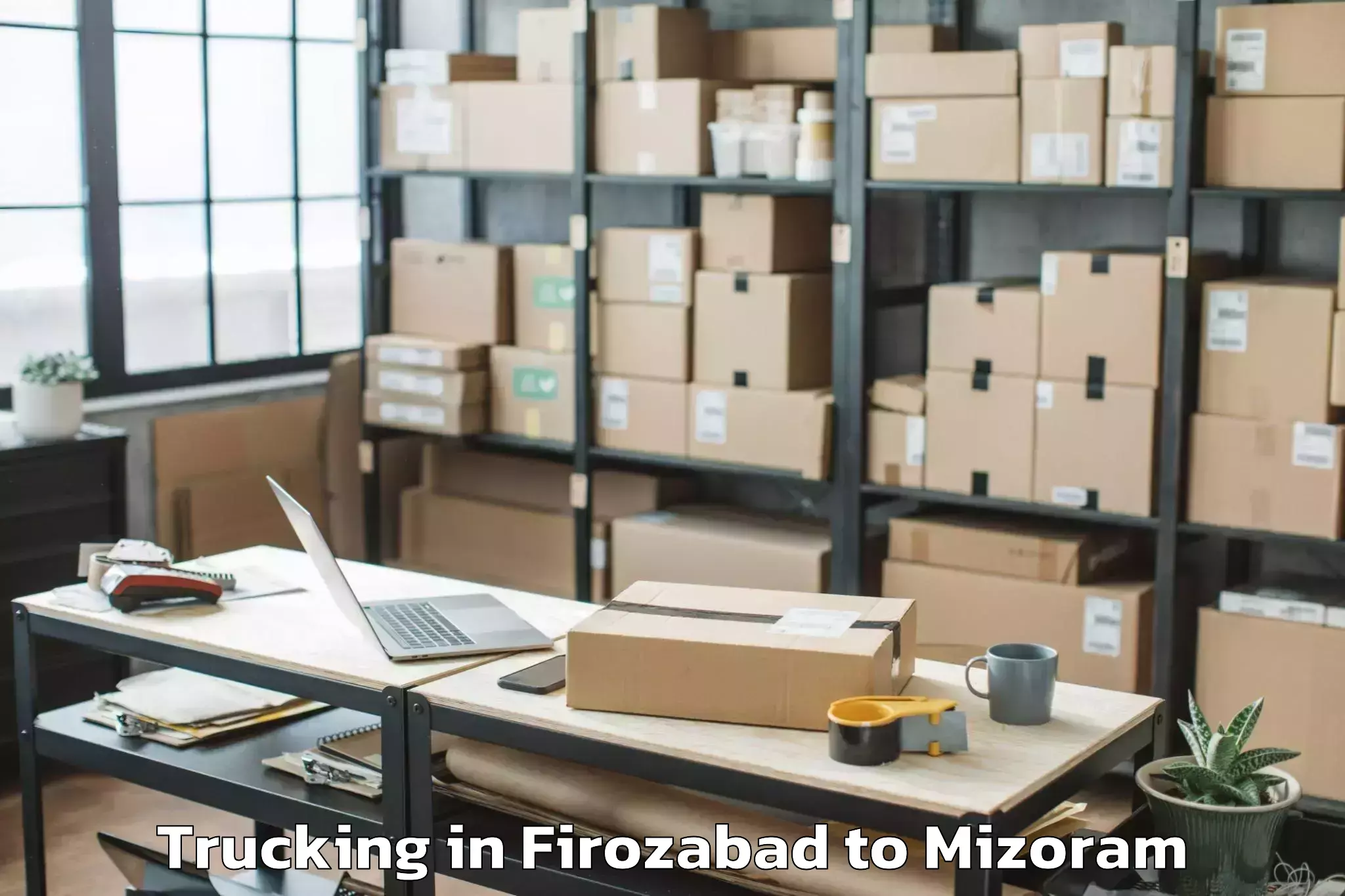 Easy Firozabad to Lungsen Trucking Booking